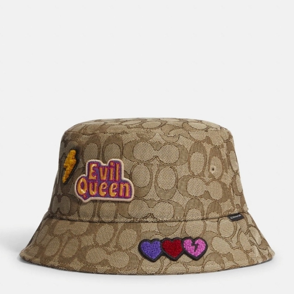 Disney X Coach Signature Jacquard Bucket Hat With Evil Queen